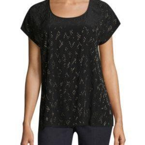 Eileen Fisher Hand-Beaded Silk Top